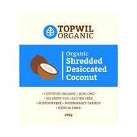 Topwil Organic Shredded Desiccated Coconut