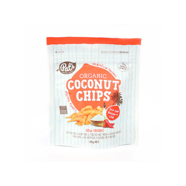 PATS Organic Coconut Chips with Chili, Salt & Vinegar