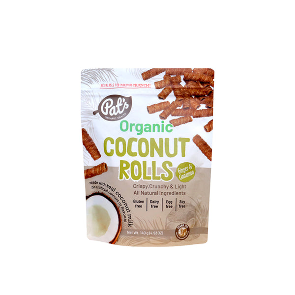 PATS Organic Coconut Rolls - Ginger & Cinnamon